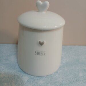 Crafted Ceramic "Sweets" Jar with Heart Topped Lid-Potter's Studio